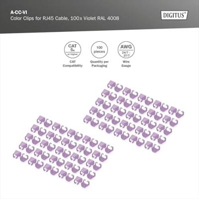 Digitus A-CC-VI A-CC-VI Gekleurde clips voor patchkabel Violet Digitus A-CC-VI A-CC-VI Gekleurde clips voor patchkabel Violet