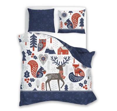 Faro Dekbedovertrek Rendieren 140 x 200 cm - 70 x 90 cm (blauw)