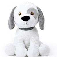 Pluche Hond 50 cm Wit-Grijs - thumbnail