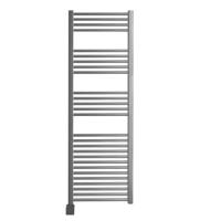 Elektrische Design Radiator Sanicare Plug & Play 172x45 cm Zilvergrijs 596 Watt Met Zwarte Thermostaat En Bluetooth Links Sanicare - thumbnail