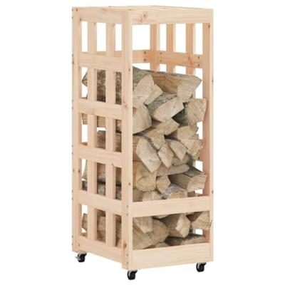 Houtblokhouder met wielen 40x49x110 cm massief grenenhout Houtblokhouder met wielen 40x49x110 cm massief grenenhout