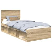 Bedframe met hoofdeinde Sonoma 90 x 190 cm Massief grenenhout - thumbnail