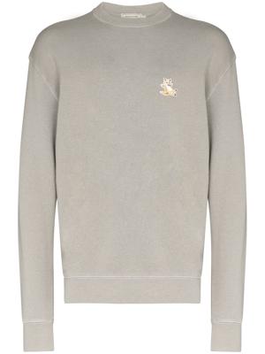 Maison Kitsuné fox embroidered sweatshirt - Grey