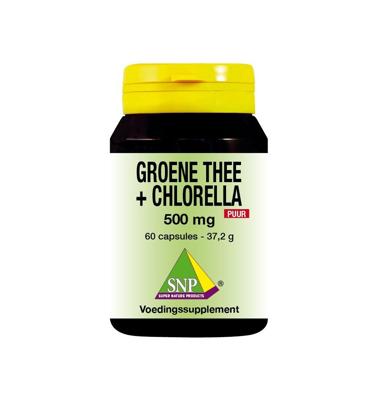 SNP Groene thee chlorella 500mg puur 60 Vegetarische capsules