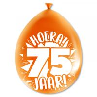 Party Ballonnen Hoera 75 Jaar - 8 Stuks - thumbnail