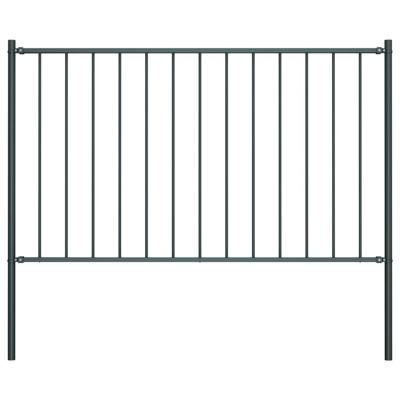 Hekpaneel met palen 1,7x0,75 m gepoedercoat staal antraciet