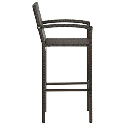 Barkrukken 2 st poly rattan bruin - thumbnail