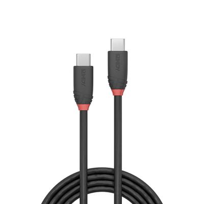 LINDY 36906 USB-kabel USB 3.2 Gen2x2 USB-C stekker, USB-C stekker 1.00 m Zwart Stekker past op beide manieren