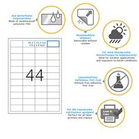 Etiket HERMA 4572 48.3x25.4mm folie wit 880 etiketten - thumbnail
