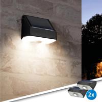 Solar wandlamp beam met schemer- en bewegingssensor op zonne-energie set van 2 stuks - thumbnail