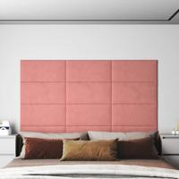 Wandpanelen 12 st 2,16 m 60x30 cm fluweel roze - thumbnail