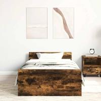 Bedframe zonder matras hout gerookt eikenkleurig 75x190 cm - thumbnail
