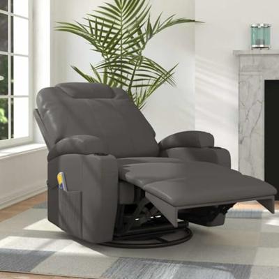 Massagestoel schommelend kunstleer antracietkleurig