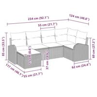 Tuinbankenset 6 pcs Grijs poly rattan - thumbnail