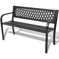 Tuinbank 118 cm staal zwart - thumbnail