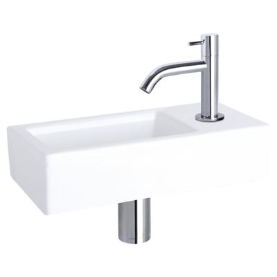 Fonteinset Differnz Ravo Keramiek 38.5x18.5x9 cm Wit Met Gebogen Kraan Chroom Differnz