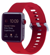 Siliconen bandje met motief - Rood - Geschikt voor Apple Watch 38mm / 40mm / 41mm / 42mm - thumbnail
