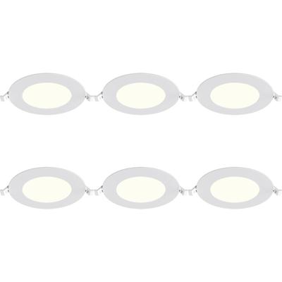 LED Downlight Inbouwspot 6 Stuks - Brinton Thin - 6W 470lm 120° Bundelhoek - Natuurlijk Wit 4000K - IP40 - Rond - Wit - Ø128mm Buitenmaat - Ø110mm Zaagmaat