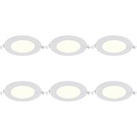 LED Downlight Inbouwspot 6 Stuks - Brinton Thin - 6W 470lm 120° Bundelhoek - Natuurlijk Wit 4000K - IP40 - Rond - Wit - Ø128mm Buitenmaat - Ø110mm Zaagmaat - thumbnail
