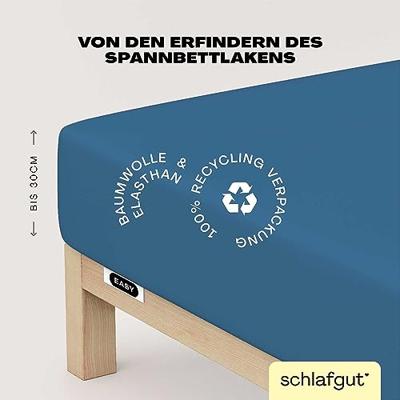 Schlafgut Schlafgut EASY Jersey Elasthan Hoeslaken M - 120x200 - 130x220 615 Blue Mid - thumbnail