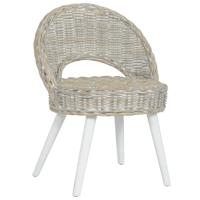 VidaXL Fauteuil kubu rattan wit - thumbnail