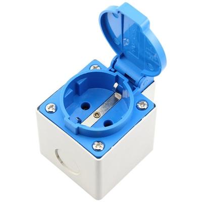 Outdoor IP44 waterdichte socket met deksel EU stekker
