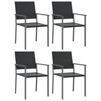 Tuinstoelen 6 st 54x62,5x89 cm poly rattan zwart - thumbnail