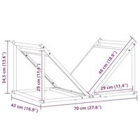 VidaXL Brandhoutrek 70x43x34,5 cm koudgewalst staal zwart - thumbnail