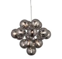 Searchlight Hanglamp GlasBerry Globe 17-lichts zwart met smoke glas - 52131-17SM - thumbnail