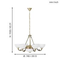 Eglo HanglampSavoy 6-lichts oudmessing - 82749 - thumbnail