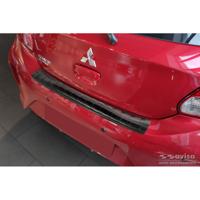 Zwart RVS Bumper beschermer passend voor Mitsubishi Space Star Facelift 2020- 'Ribs' AV245162 - thumbnail