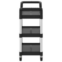 Trolley 3-laags 77x34x72 cm aluminium zwart - thumbnail