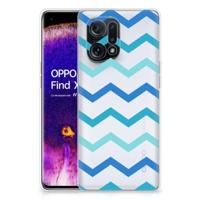 OPPO Find X5 | TPU bumper | Zigzag Blauw - thumbnail