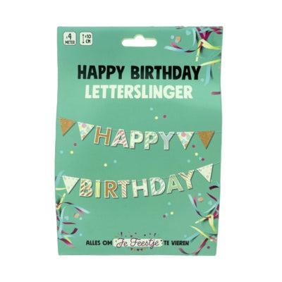 D.P. Factory letterslinger happy birthday 4 meter | 12 stuks