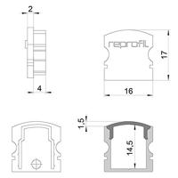 Deko Light 978552 F-AU-02-10 Eindkappen-set Kunststof (b x h x d) 6 x 17 x 16 mm 1 stuk(s) - thumbnail