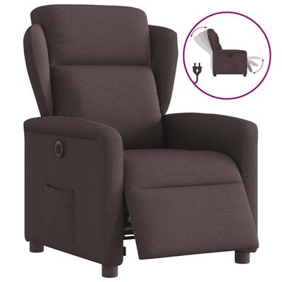 Fauteuil verstelbaar elektrisch stof donkerbruin