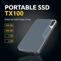 Intenso TX100 1 TB Externe SSD harde schijf USB-C 3.2 Gen 1 Grijs-blauw 3826460 - thumbnail