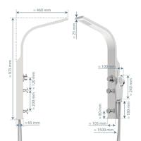 SANSIBAR douchepaneel, roestvrij staal geïntegreerde hoofddouche met antikalk nozzles, afmetingen: ca. 30 x 10 cm handdouche, 3 functies, antikalk nozzles, handdouche: Ø ca. 10 cm. paneel van ro - thumbnail