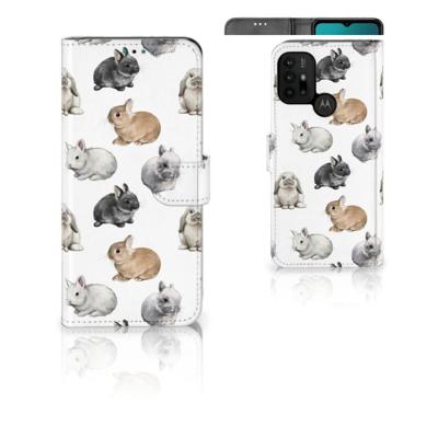 Telefoonhoesje | Met pasjeshouder | voor Motorola Moto G10 | G20 | G30 Konijntjes
