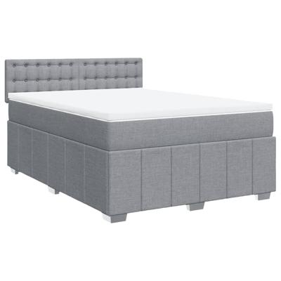 Boxspring met matras stof lichtgrijs 160x200 cm