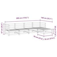 5-delige Loungeset massief grenenhout - thumbnail