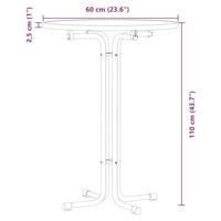 Eettafel Ø 60x110 cm bewerkt hout en staal wit - thumbnail