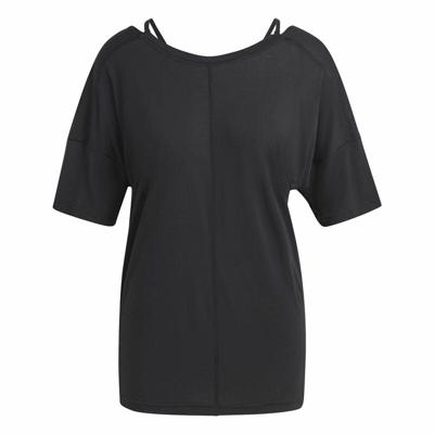 Dames-T-Shirt met Korte Mouwen Adidas Studio Oversized Zwart - Maat: M
