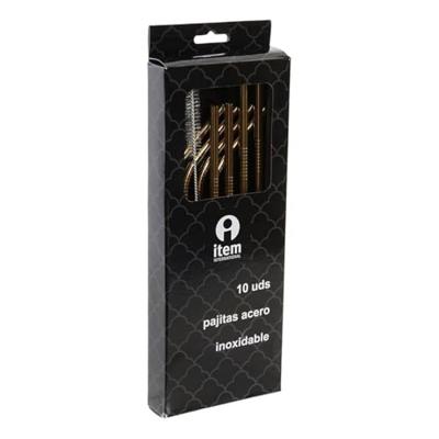 Herbruikbaar Drinkriet DKD Home Decor Gouden Roestvrij staal