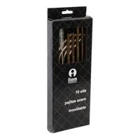 Herbruikbaar Drinkriet DKD Home Decor Gouden Roestvrij staal - thumbnail