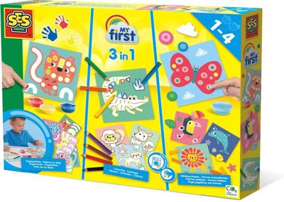 SES Creative Ses my first - 3in1 vingerverven, kleuren, vormen plakken
