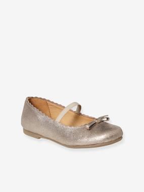 Leren meisjesballerina's metallic beige Leren meisjesballerina's metallic beige
