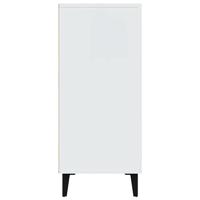 Dressoir 90x34x80 cm bewerkt hout wit - thumbnail