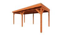 Trendhout Overkapping Casa 595x330 cm- Plat dak- Onbehandeld lariks Douglas hout- Trendhout - thumbnail