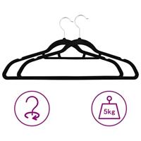 VidaXL 20-delige kledinghangerset anti-slip fluweel zwart - thumbnail